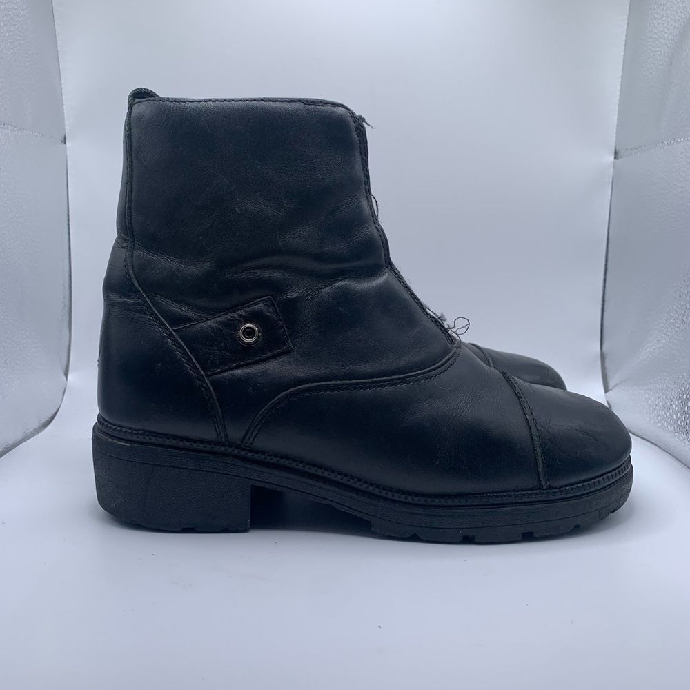 Harley Davidson Womens Black Leather Mid Zip Boots Size 8 Shoes